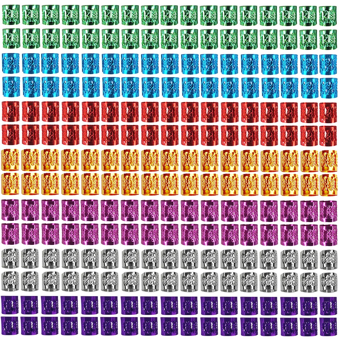 350PCS Hair Jewelry for Women Braids, DreadLock Beads Hair Decorations Aluminum Rings Clips Adjustable Metal Cuffs Braiding Hair Accessory By liliyab