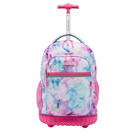 Travelers Club 18" Rolling Backpack with Shoulder Straps, Tye Dye