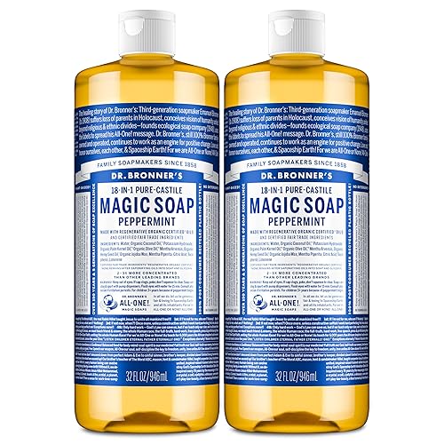 Dr. Bronner's Pure-Castile Magic Liquid Soap- Made with Regenerative Organic Oils- For Body, Face, Hair, Dishes, Pets, Laundry Natural, Vegan, Non-GMO