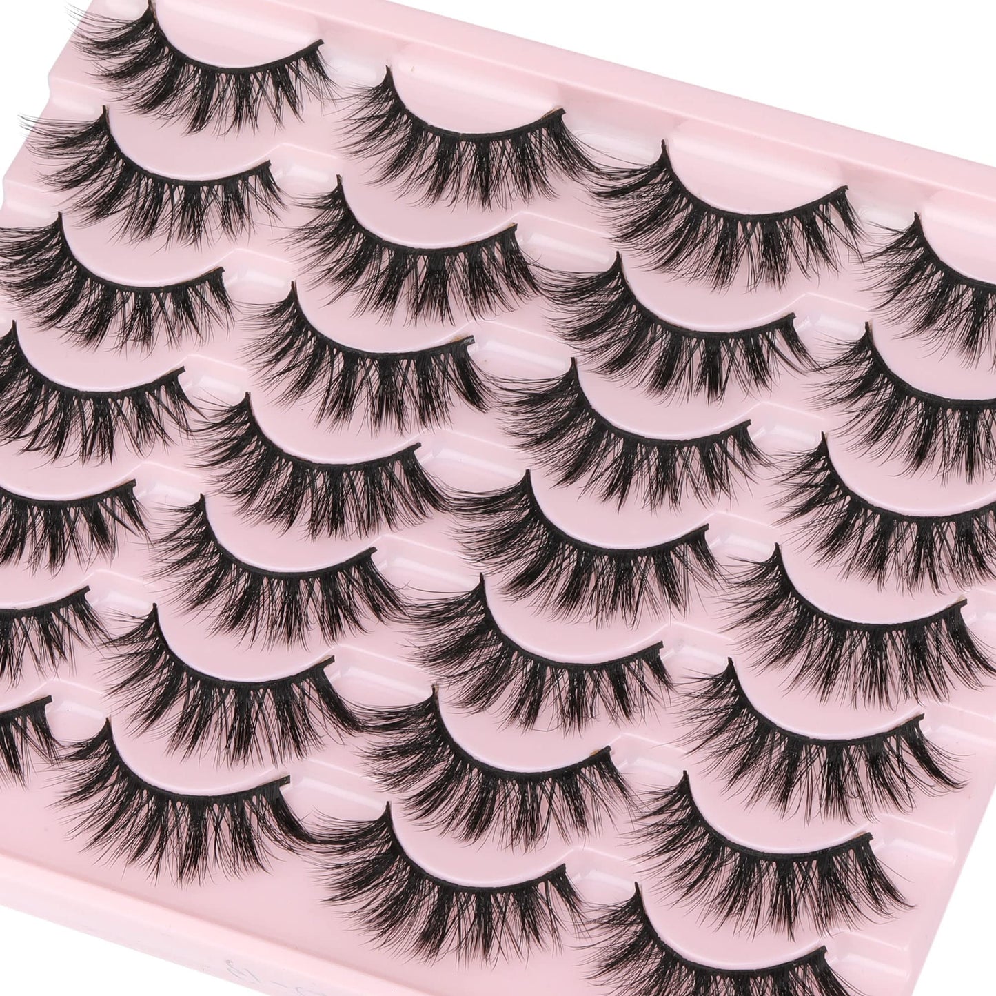 Newcally Eyelashes False Lashes Wispy Spikes Eyelashes Mink Natural Look 3D Volume Fake Eye Lashes Pack Cat Eye Strip Reusable Faux Mink Eyelash 14 Beauty and Personal Care Newcally