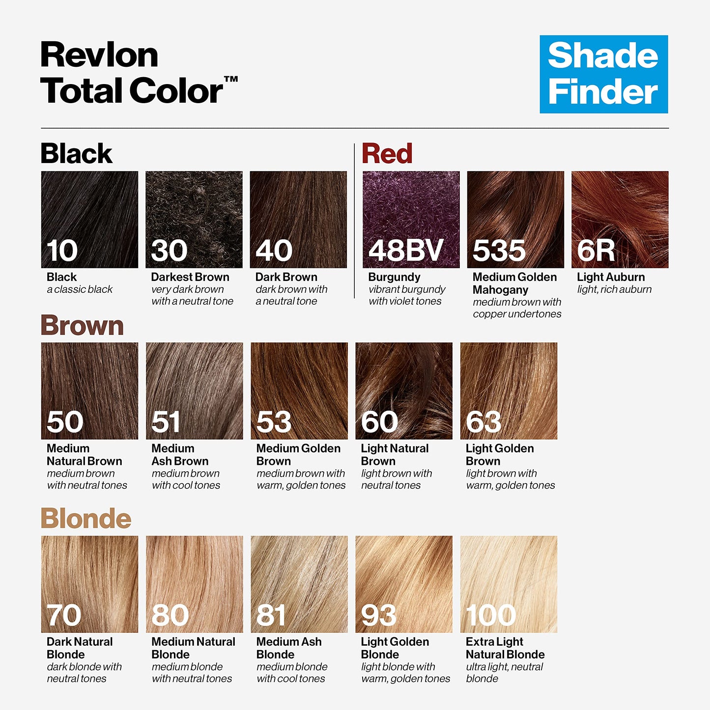 Revlon Total Color Permanent Hair Color, Clean and Vegan, 100% Gray Coverage Hair Dye, 53 Medium Golden Brown