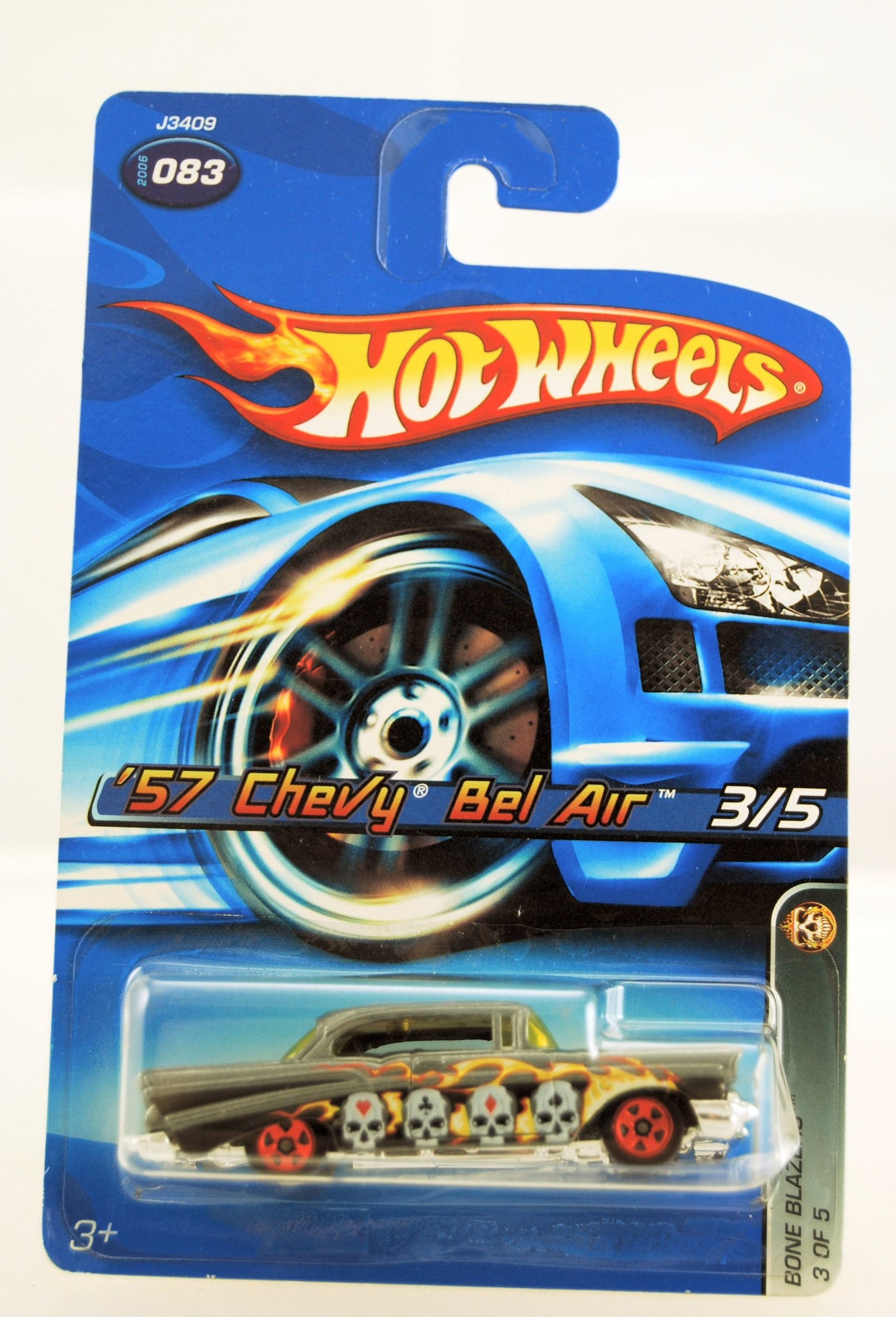 Hot Wheels - 2006 - Bone Blazers - 3/5 - 1957 Chevy Bel Air - Custom Paint - Limited Edition - Collectible 1:64 Scale