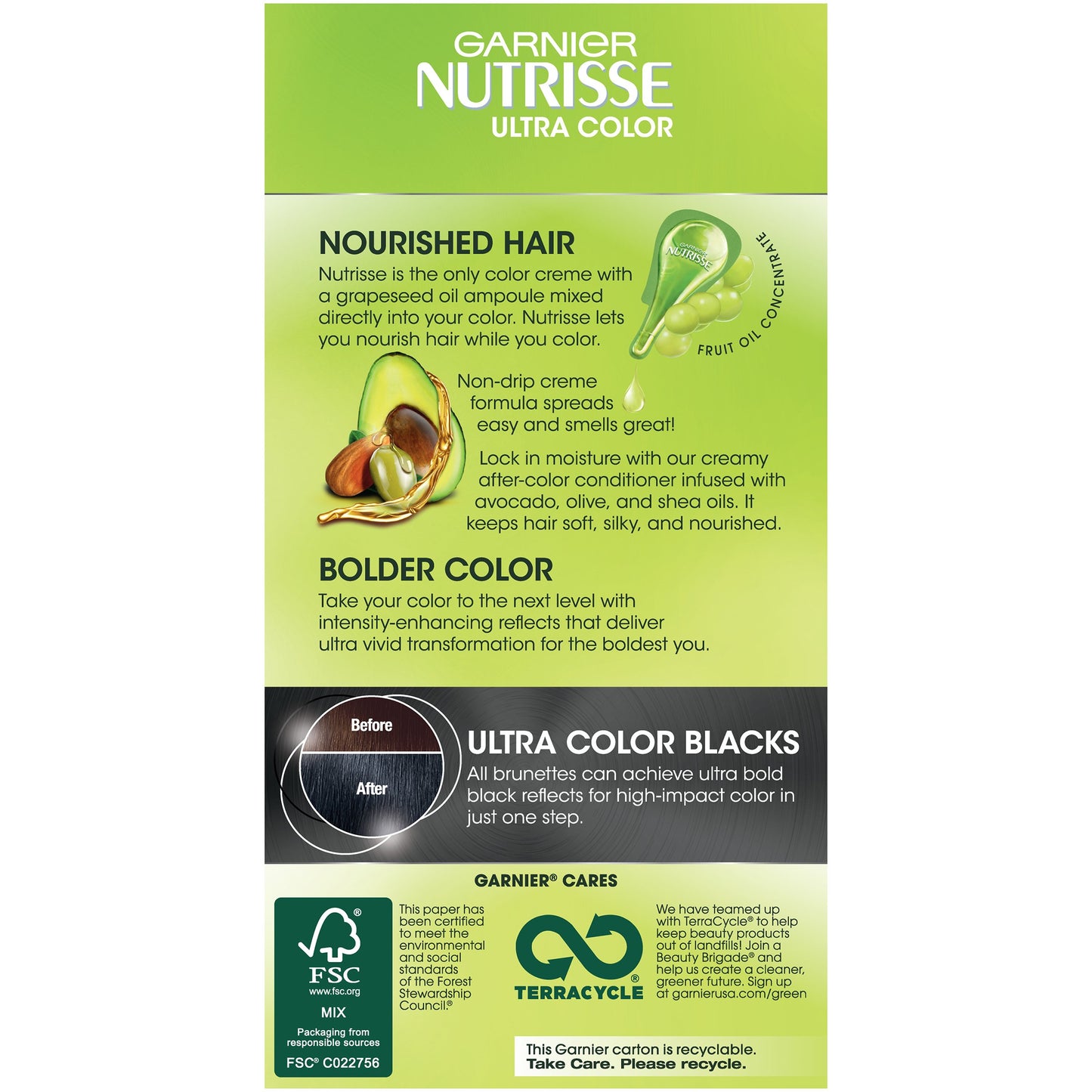 Garnier Nutrisse Ultra Color Nourishing Hair Color Creme, BL21 Blue Black (Packaging May Vary)