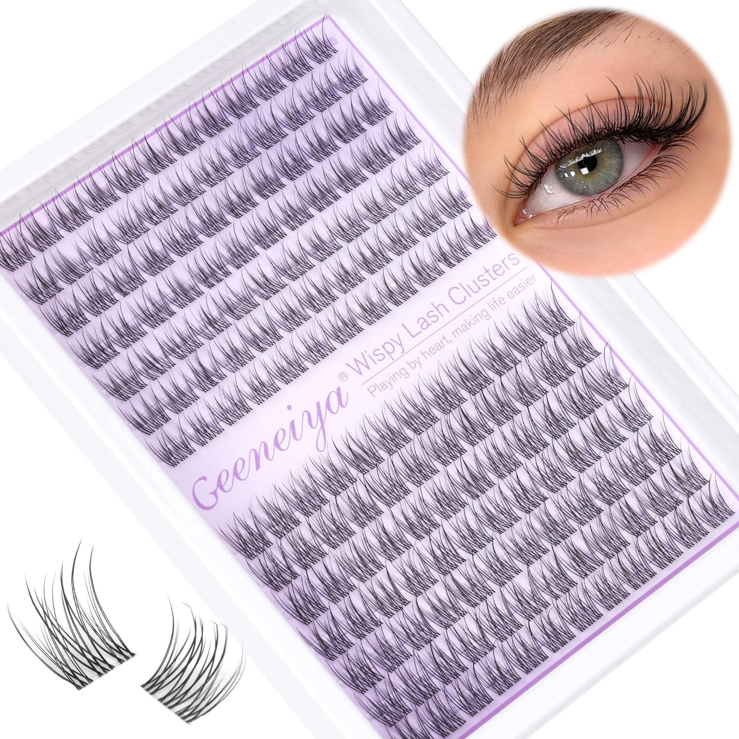 Manga Lash Clusters Fairy Cat Eye Lash Clusters Natural Fox Eye Eyelashes Clusters Wispy C Curl Cluster Eyelash Extensions Anime DIY Individual Lashes Beauty and Personal Care Geeneiya