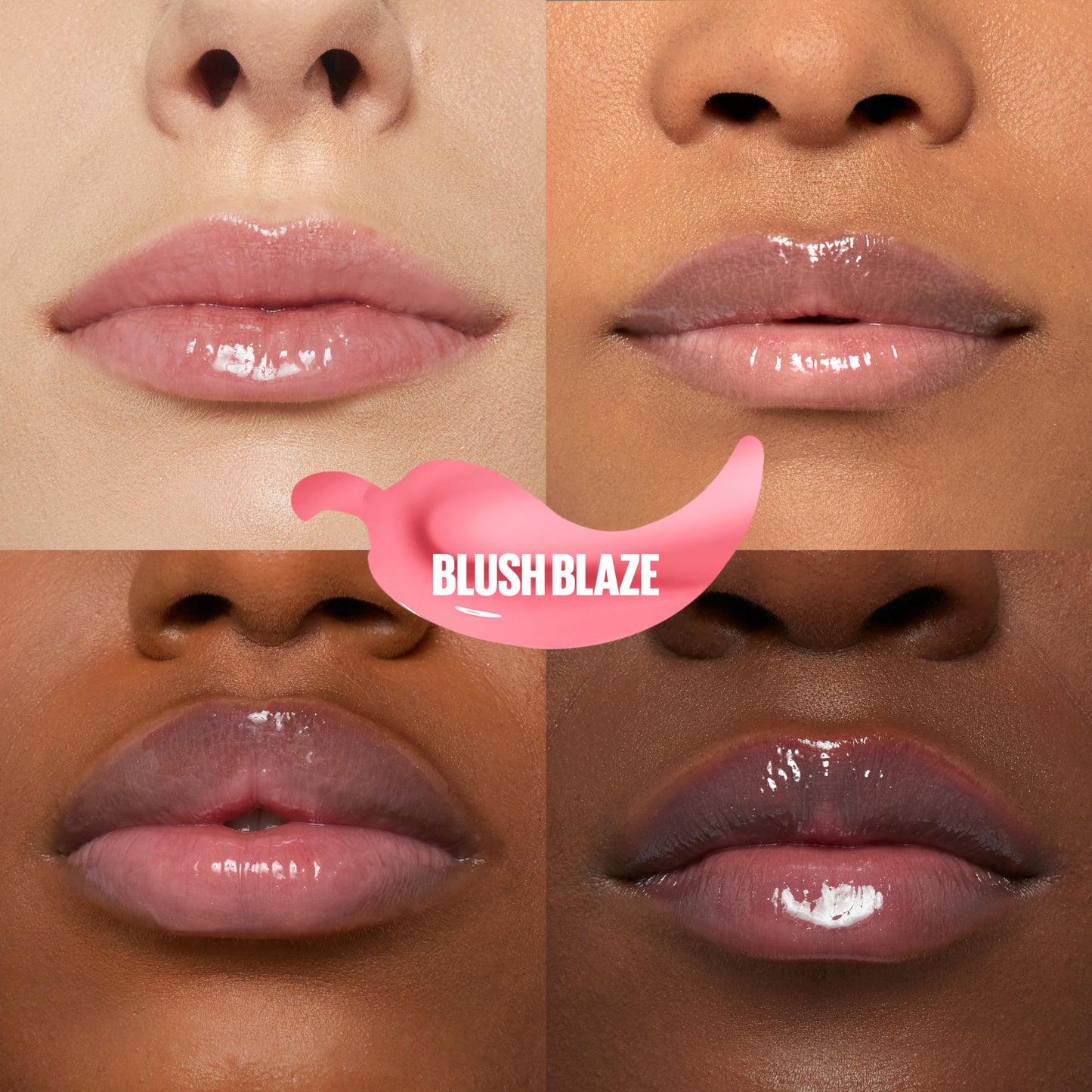 MAYBELLINE Lifter Gloss Lifter Plump, Plumping Lip Gloss with Chili Pepper and 5% Maxi-Lip, Blush Blaze, Sheer Pale Pink, 1 Count