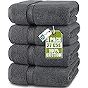 Utopia Towels 4 Pack Premium Bath Towels Set, 27 by 54 Inches, 100% Ring Spun Cotton 600GSM, Lightweight and Highly Absorbent Quick Drying Towels…