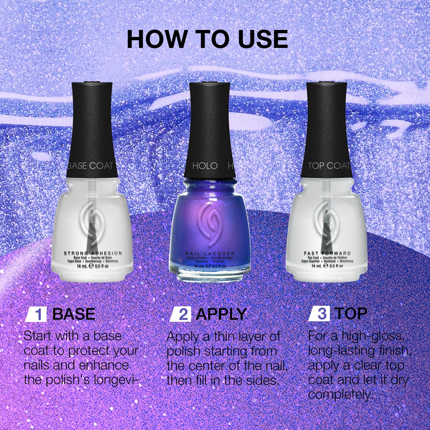 China Glaze CG Nail Lacquer Slay Delivered - Holographic Deep Blue & Purple Nail Polish, Quick Dry Iridescent Shift, High Shine Shimmer for Salon Beauty & Personal Care China Glaze