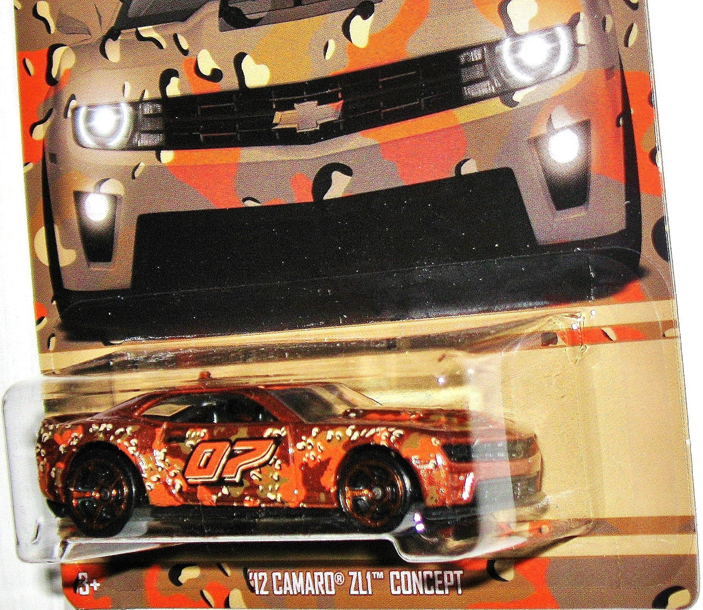 Hot Wheels, 2015 Exclusive Camouflage Series, '12 Camaro ZL1 Concept Brown 3/6