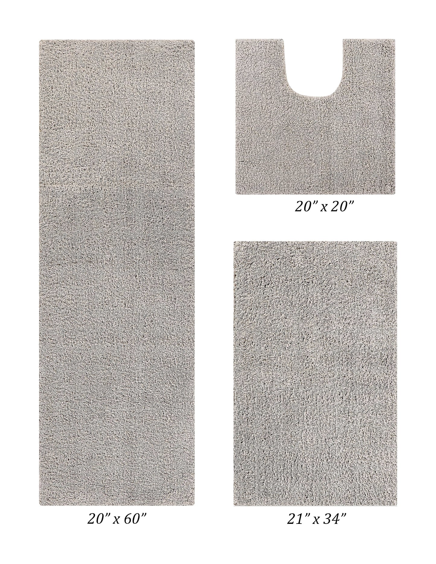 Better Trends Micro Plush Collection Tufted 100% Polyester 3 Piece Set (20" x 20" | 21" x 34" | 20" x 60") Bath Rug Set, Beige