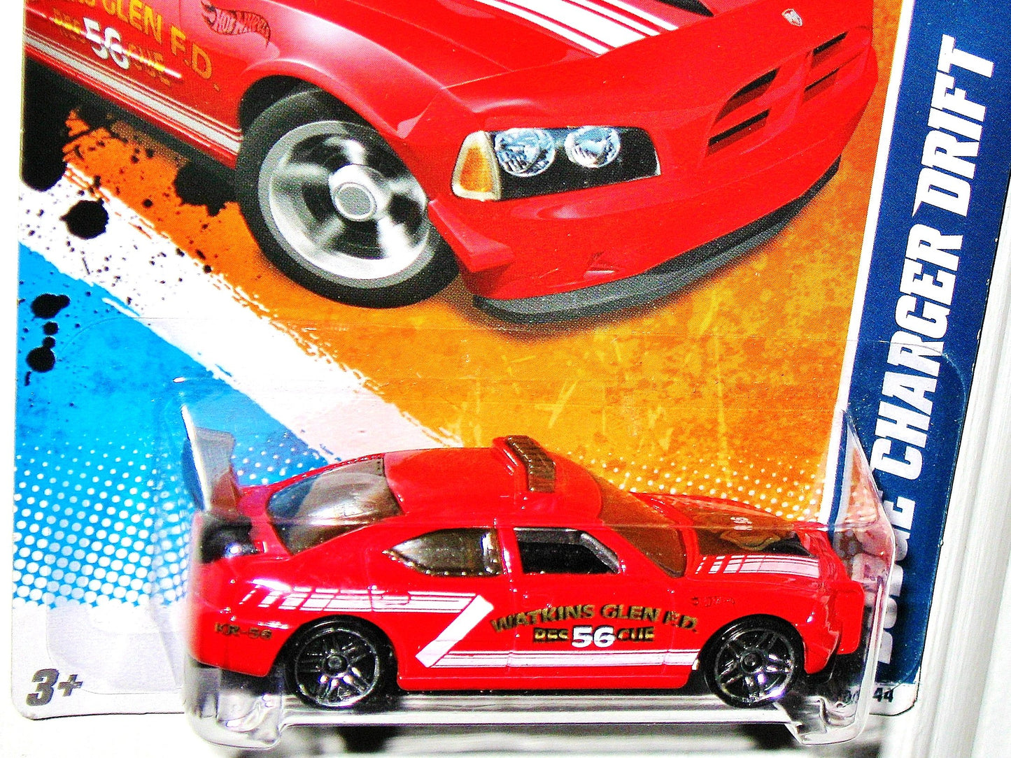 Hot Wheels 2011 [Red Watkins Glen Fire Department] Dodge Charger Drift CAR #170/244, HW Main Street #10/10, 1:64 Scale