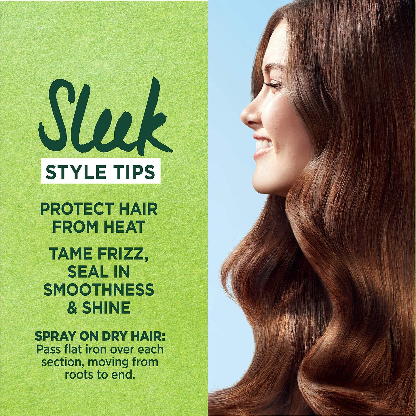 Garnier Fructis Style Sleek & Shine Flat Iron Perfector Straightening Mist 6 oz (Pack of 2)
