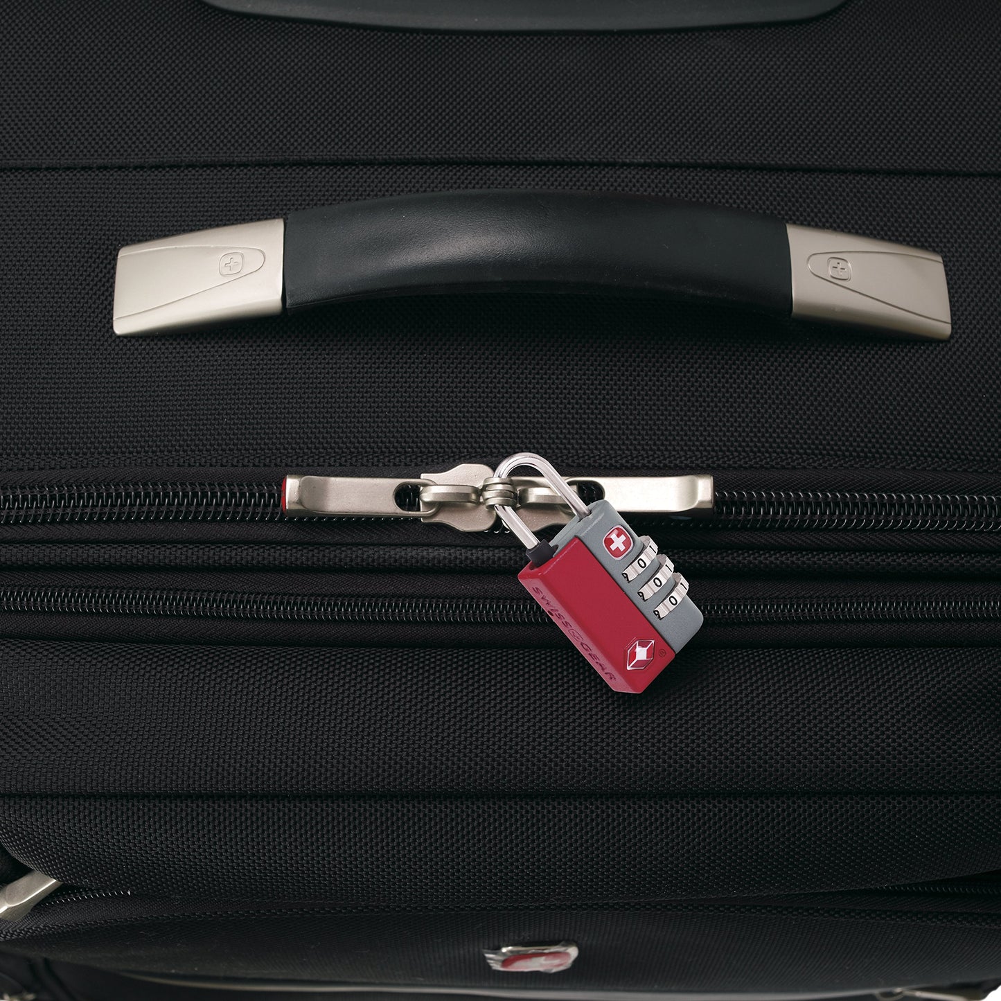 SwissGear TSA Approved Luggage Lock – Travel Sentry Combination Padlock with Resettable Code & Inspection Indicator, Red, One Size