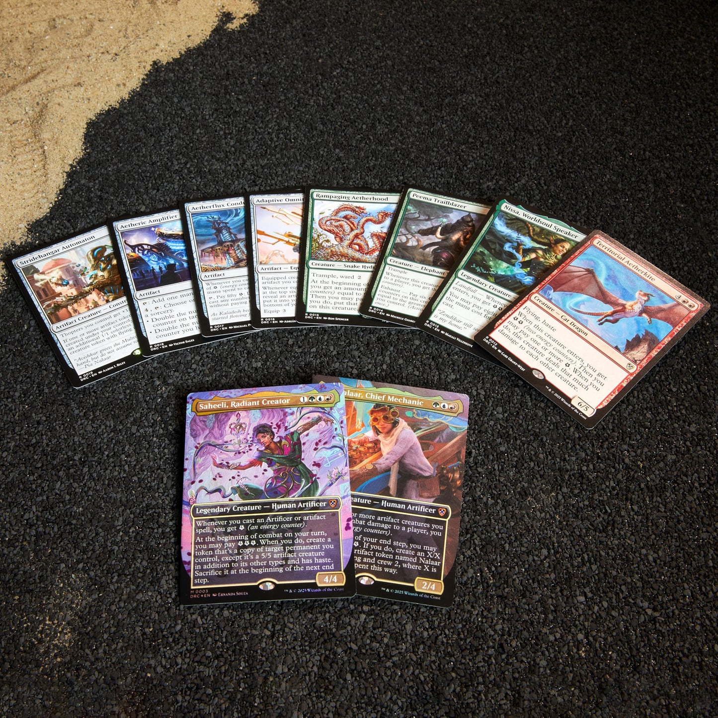 Magic The Gathering Aetherdrift Commander Deck - Living Energy (100-Card Deck, 2-Card Collector Booster Sample Pack + Accessories)