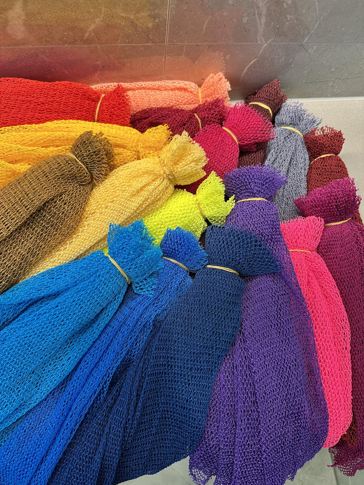 Body Care for Women exfoliating net with Knots, Real, Long, exfoliating net Sponge with 22 Colors Available Made for Both Men and Women as a Hygiene Beauty and Personal Care AFRICANA BEAUTY