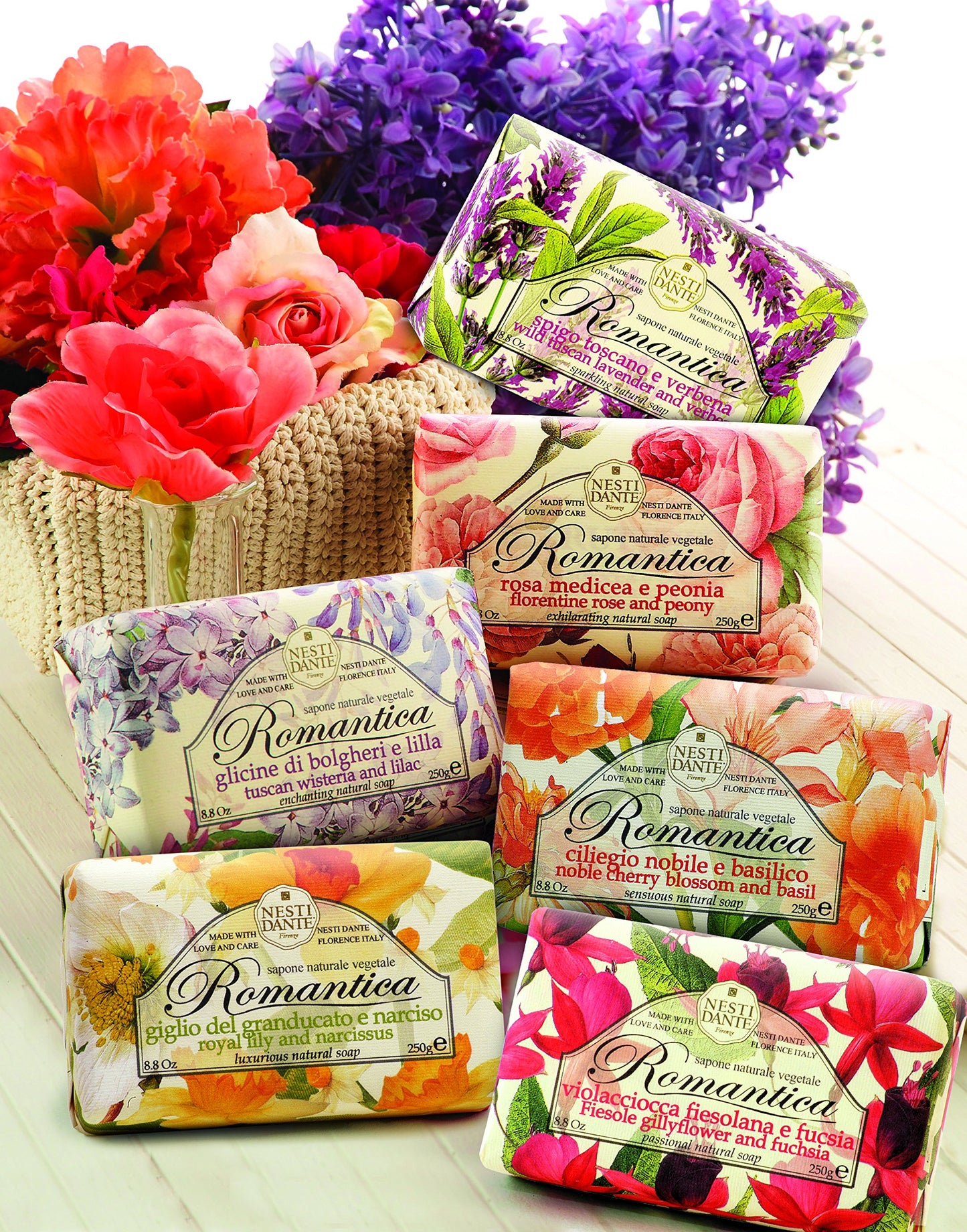 Nesti Dante Nesti dante romantica passional natural soap - fiesole gillyflower and fuchsia, 8.8oz, 8.8 Ounce Beauty & Personal Care Nesti Dante
