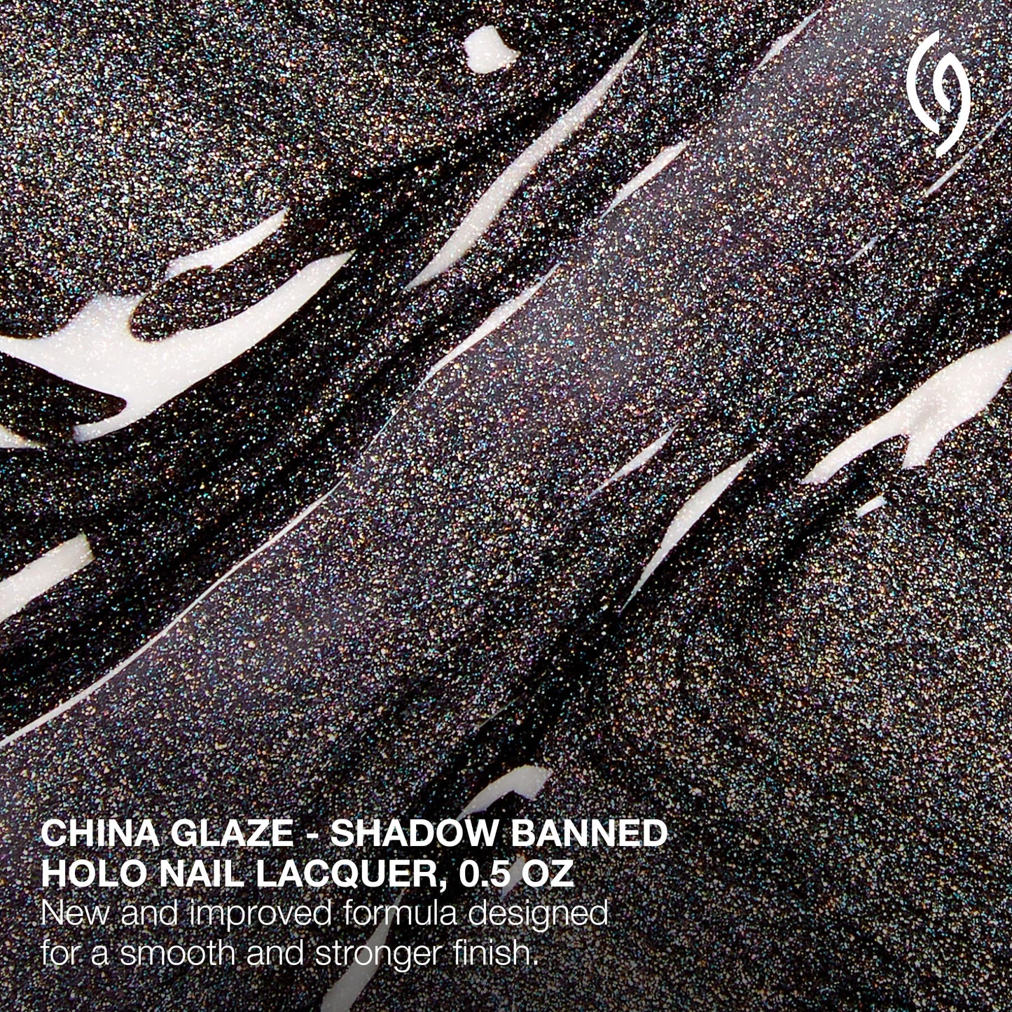China Glaze CG Nail Lacquer Shadow Banned - Holographic Black Nail Polish, Quick Dry Iridescent Shift, High-Gloss Finish for Salon Quality DIY Beauty & Personal Care China Glaze