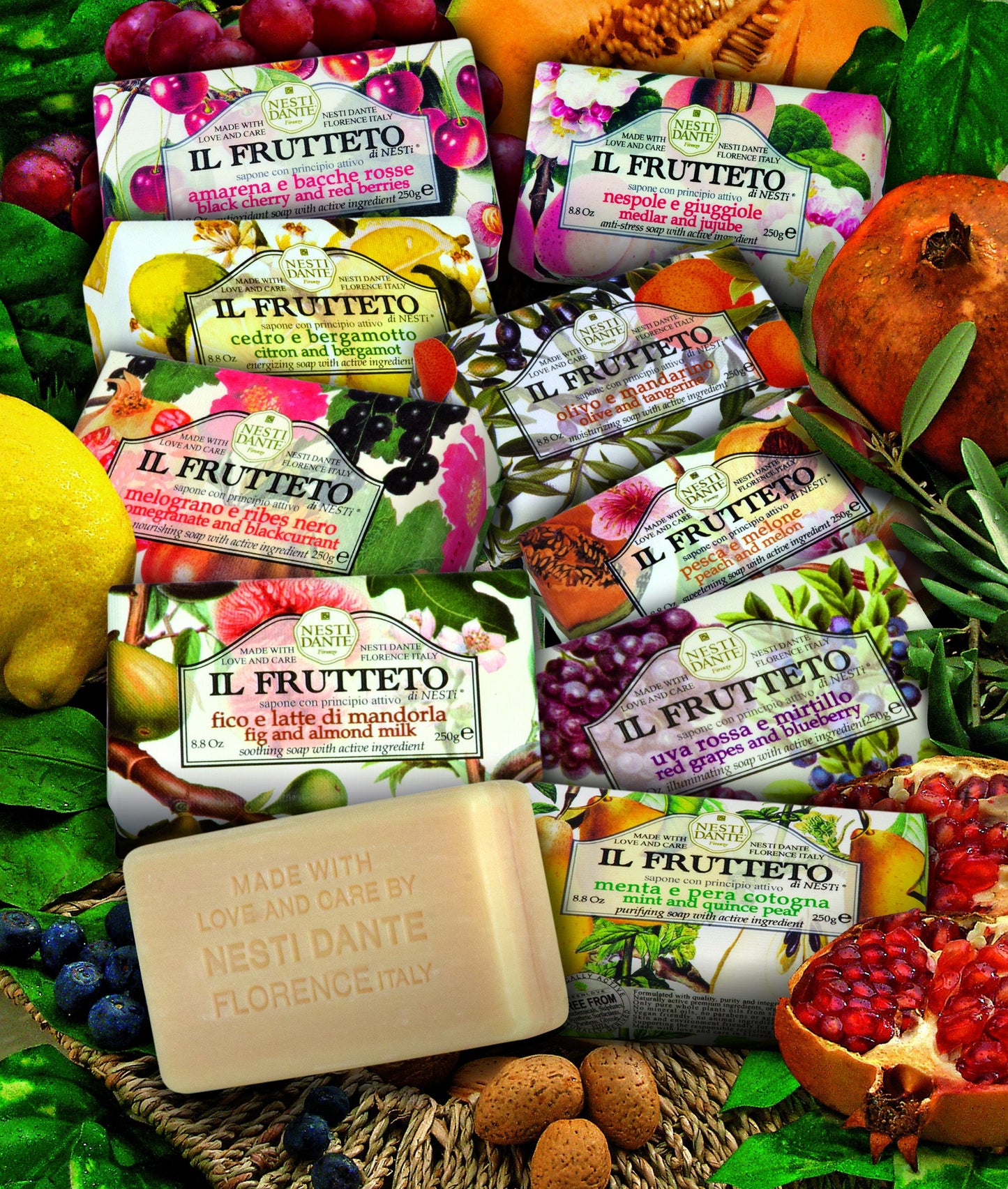 Nesti Dante Nesti dante il frutteto sweetening soap - peach and melon, 8.8oz, 8.8 Ounce