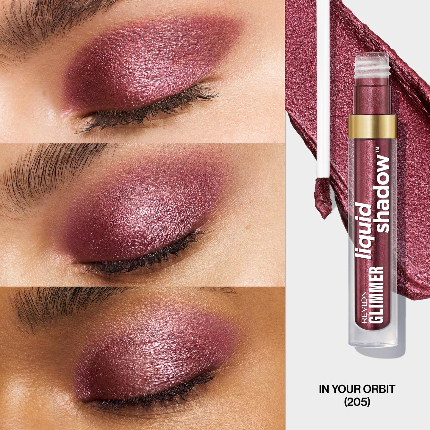 REVLON Glimmer Liquid Shadow, Smudge-Proof Shimmer Eyeshadow Makeup, Long Lasting, High Pigment, 205 In Your Orbit