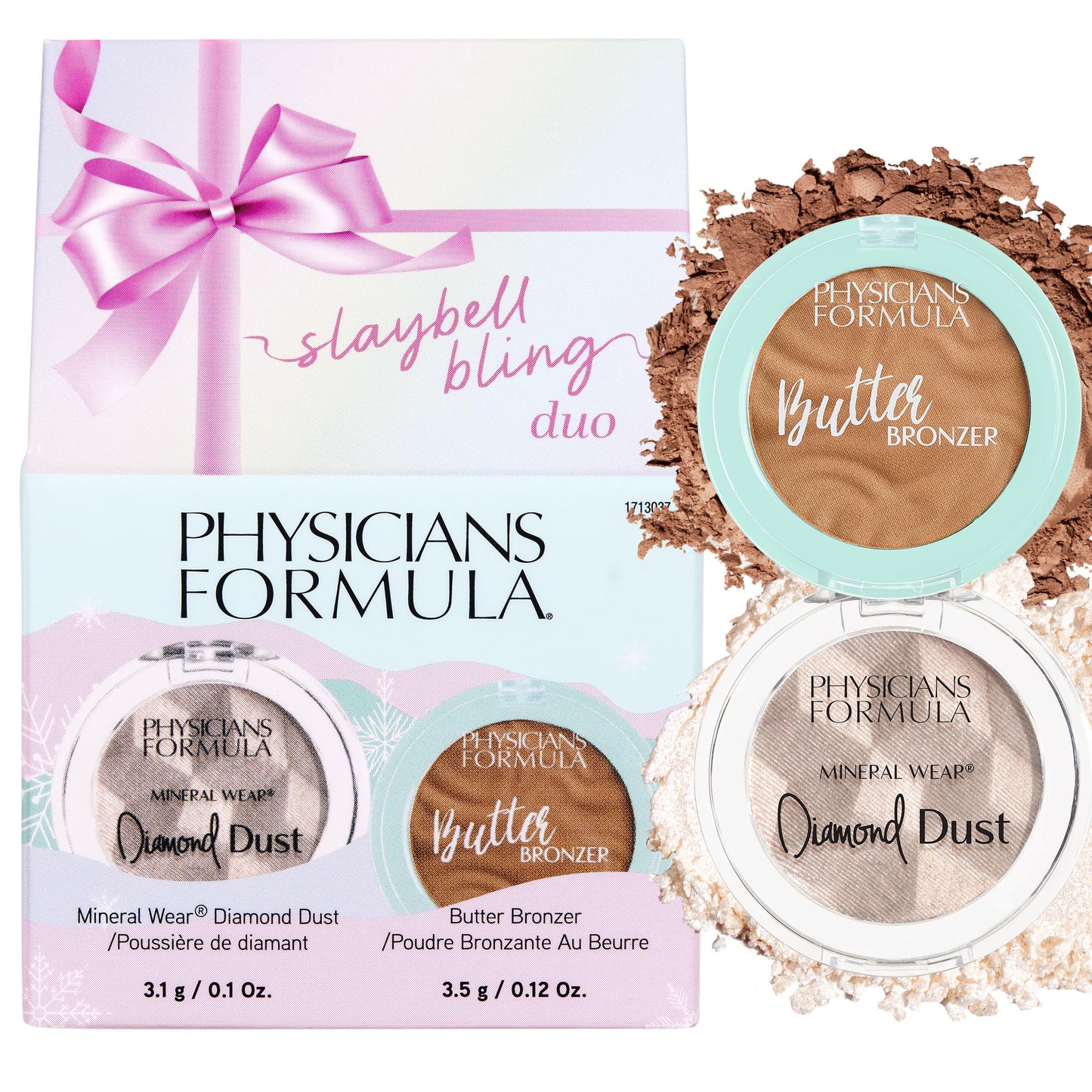 Physicians Formula Slaybell Bling Duo - Butter Bronzer & Diamond Dust Holiday Gift Set, Murumuru Butter Infused for a Radiant Glow, Cruelty Free