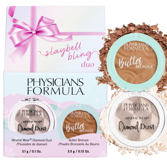 Physicians Formula Slaybell Bling Duo - Butter Bronzer & Diamond Dust Holiday Gift Set, Murumuru Butter Infused for a Radiant Glow, Cruelty Free Beauty & Personal Care Physicians Formula
