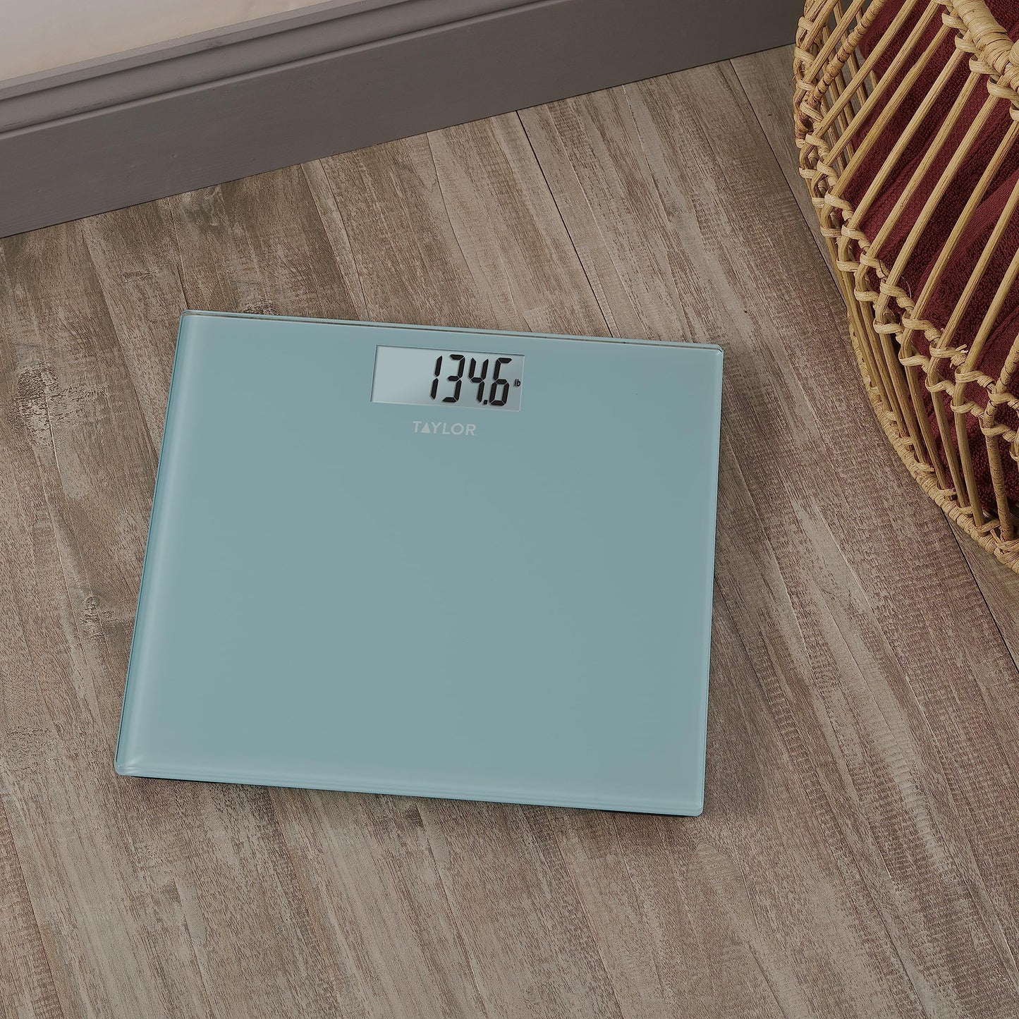 Taylor Digital Bathroom Scale, Bath Scale for Body Weight, Large Readout Display and Instant-on Auto Zero Technology, 400 lb. Capacity, Blue