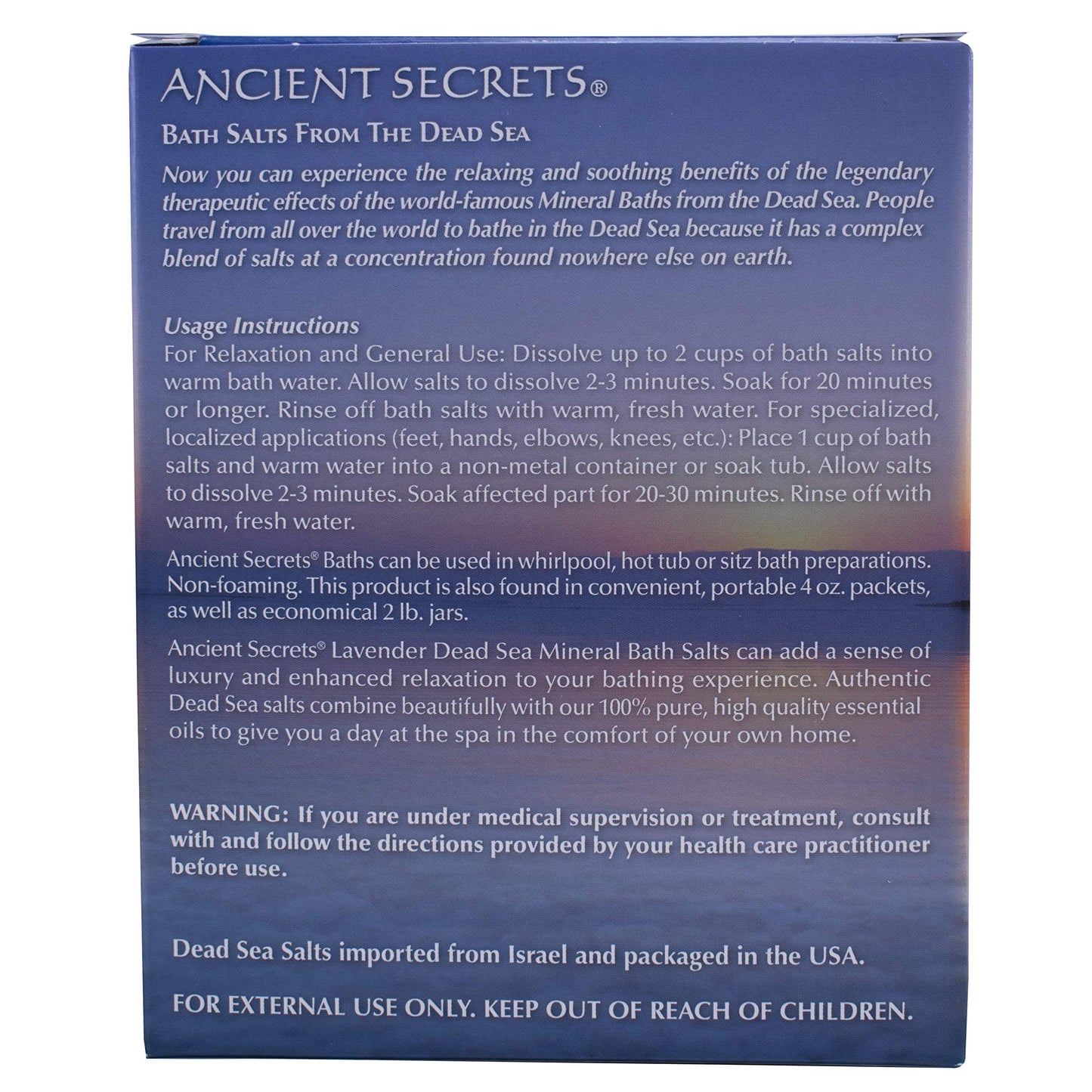 Ancient Secrets Bath Salts From The Dead Sea, Lavender, 16 Ounce Beauty and Personal Care ANCIENT SECRETS
