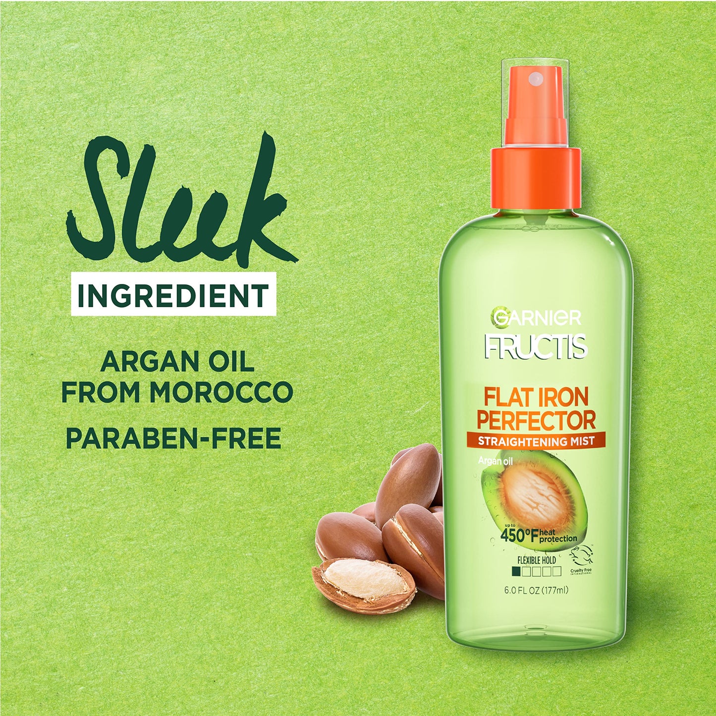 Garnier Fructis Style Sleek & Shine Flat Iron Perfector Straightening Mist 6 oz (Pack of 3)