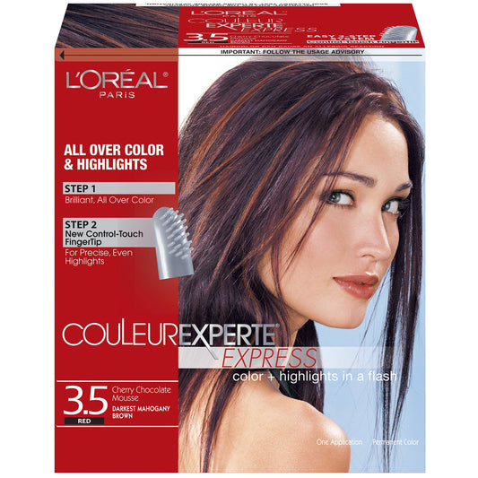 L’Oreal Paris Couleur Experte 2-Step Home Hair Color and Highlights Kit, Chocolate Mousse