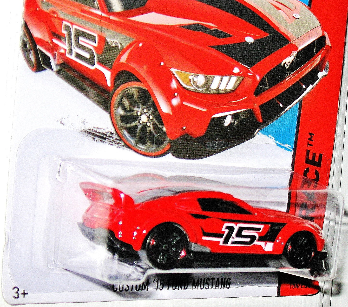 Hot Wheels, 2015 HW Race, Custom '15 Ford Mustang [Red] 154/250