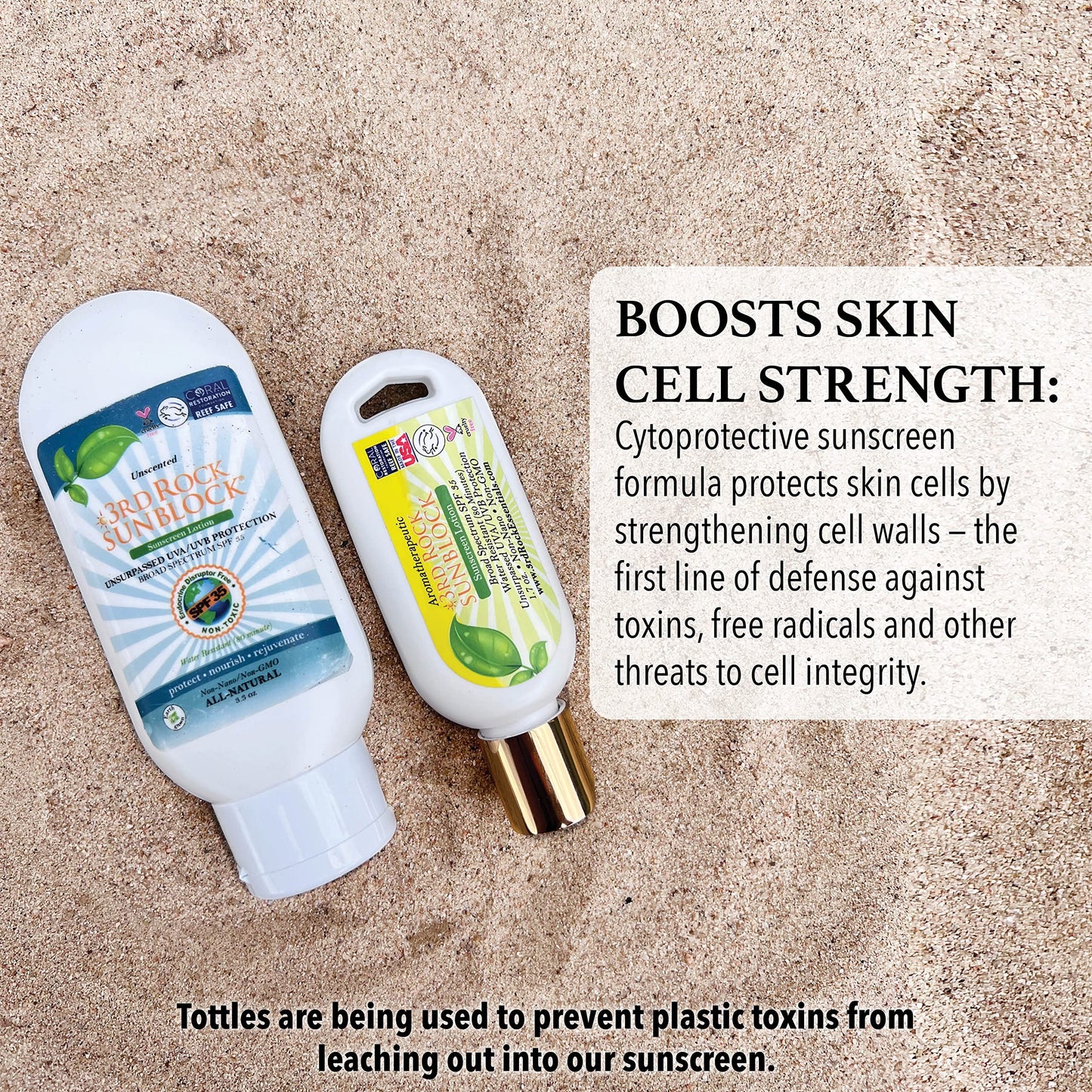3rd Rock Essentials | Travel Size Sunblock® SunScreen Lotion SPF 35+ | Travel Sized All Natural Organic Zinc Unscented Sunscreen for Sun Protection |