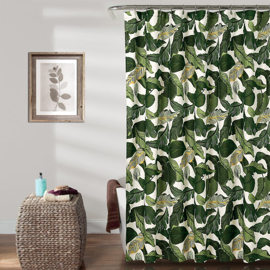Lush Decor Tropical Paradise Shower Curtain Single 72" W x 72" L Green - Tropical Shower Curtains for Bathroom - Bathroom Curtain - Coastal Decor