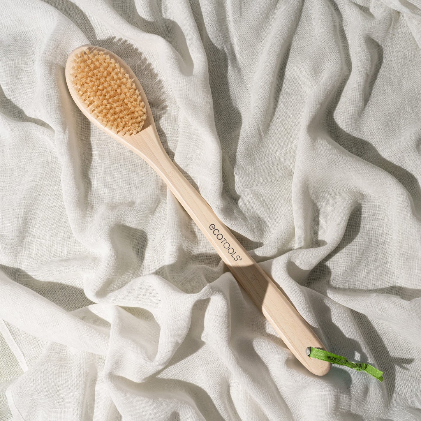 EcoTools Bath Bristle Brush, Bath Brush with Long Handle, Cleanse Back & Hard-to-Reach Areas, Eco Friendly Shower Brush for Exfoliating, Cruelty Free