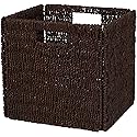 Trademark Innovations 12.5" Woven Storage Cube Basket Bin with Iron Wire Frame