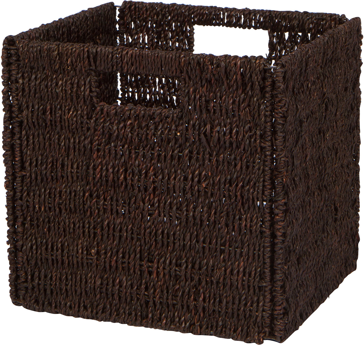 Trademark Innovations 12.5" Woven Storage Cube Basket Bin with Iron Wire Frame