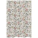 Sweet Jojo Designs Vintage Floral Boho Bathroom Fabric Bath Shower Curtain - Blush Pink, Yellow, Green and White Shabby Chic Rose Flower Farmhouse