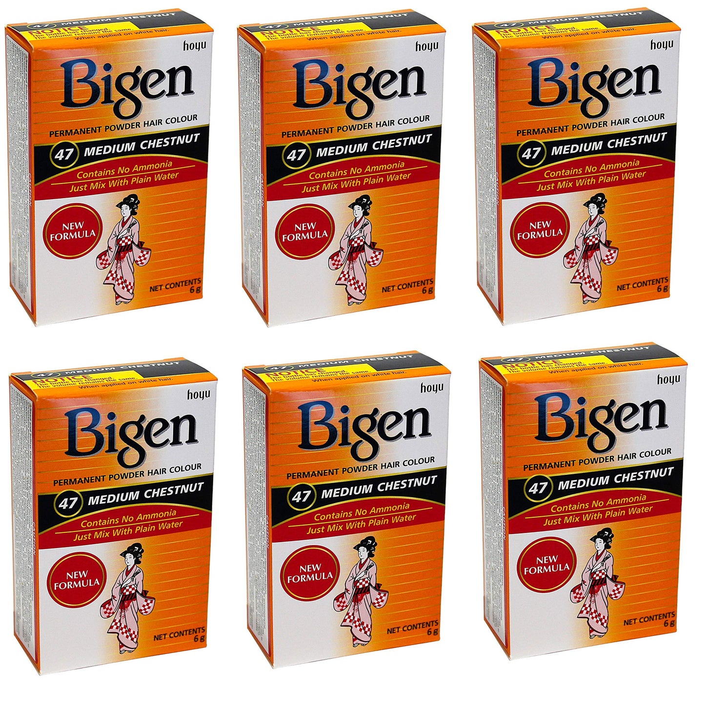 Bigen Powder Hair Color #47 Medium Chestnut .21 oz. (Case of 6)