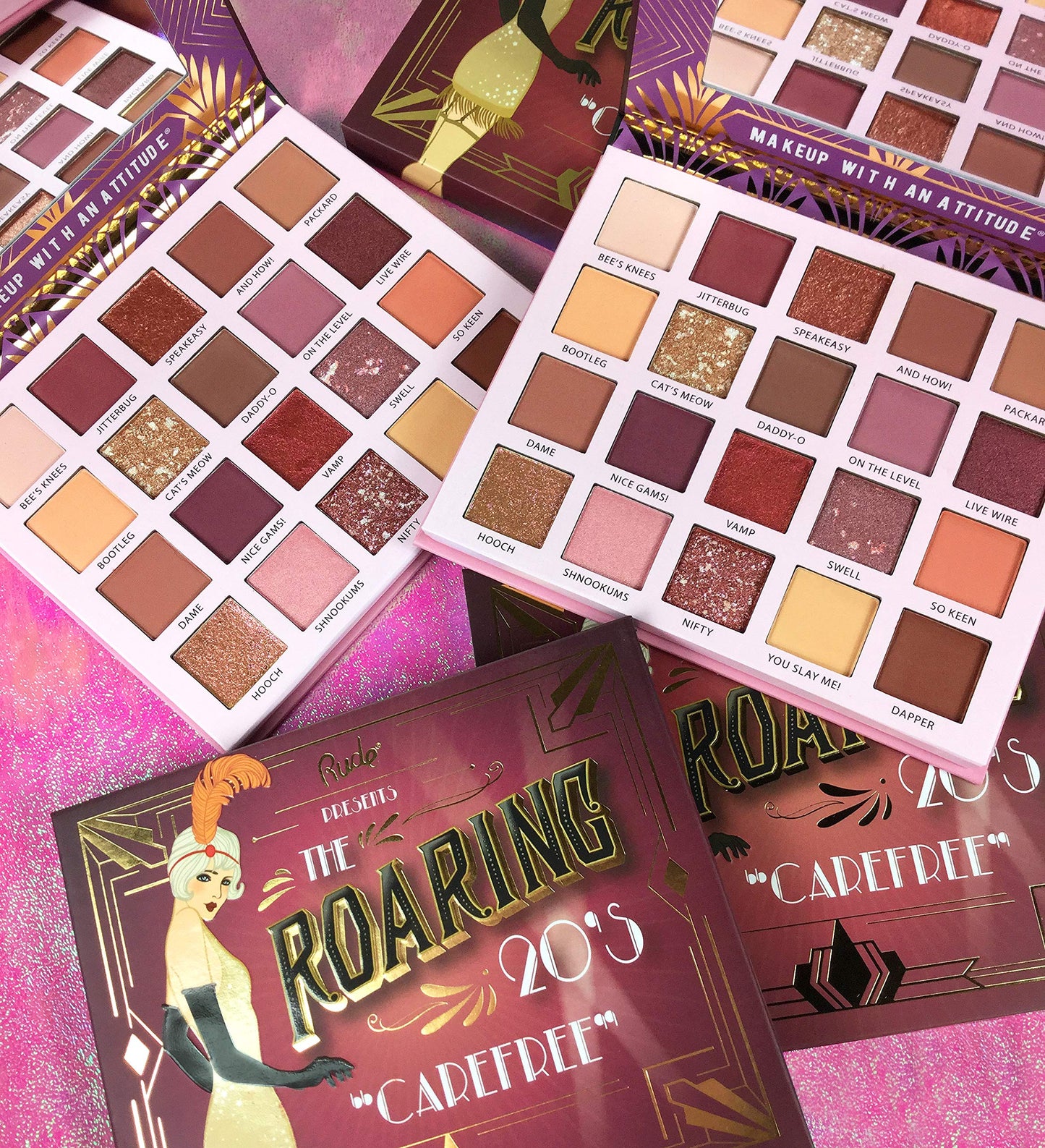 Rude Cosmetics The Roaring 20s Eyeshadow Palette - Carefree Eye Shadow Women 0.85 oz