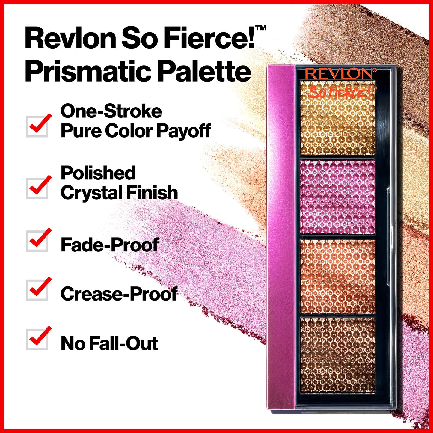 Revlon So Fierce Prismatic Eyeshadow Palette, Eye Makeup, Ultra Creamy Pigmented in Blendable Matte & Pearl Finishes, 965 Tantrum, 0.21 oz