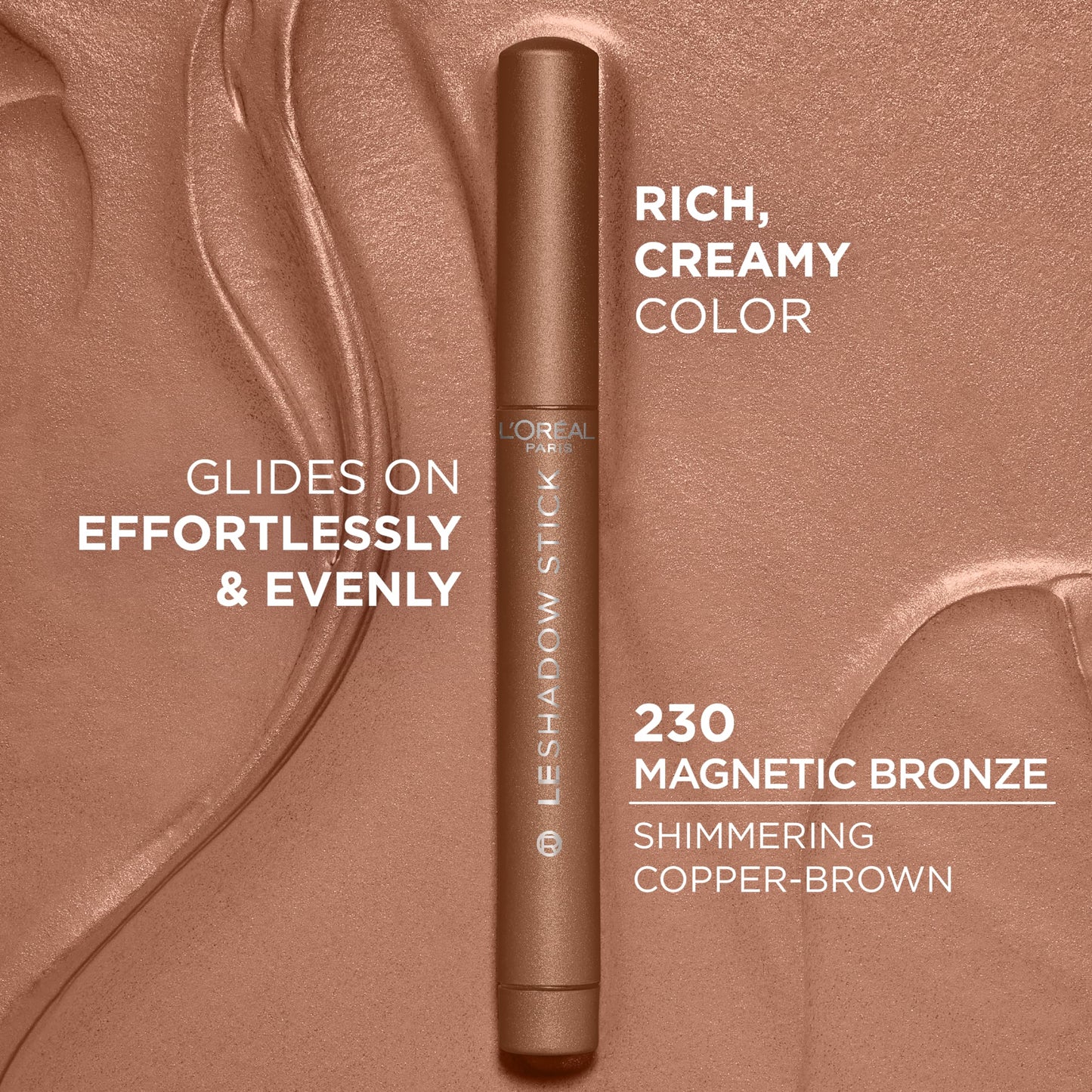 L'Oreal Paris Makeup Le Shadow Stick Eyeshadow, Blendable, Smudge-Resistant, Cream Eyeshadow, Magnetic Bronze, 0.05 Oz Beauty and Personal Care L'Oreal Paris
