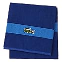 Lacoste Logo Bath Towel, 100% Cotton, 650 GSM, 30"x52", Surf Blue