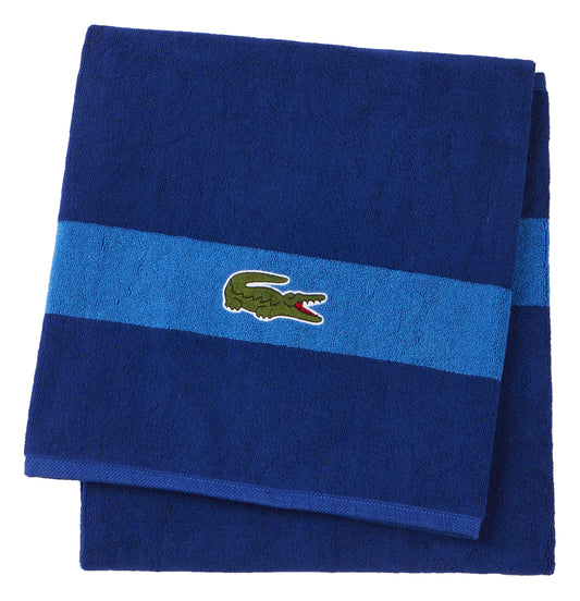 Lacoste Logo Bath Towel, 100% Cotton, 650 GSM, 30"x52", Surf Blue