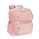 Bentgo Kids Glitter Backpack - Lightweight 14” Backpack for School, Travel & Daycare, Ideal for Ages 4+, Durable & Water-Resistant, Roomy Interior, & Loop for Lunch Bag (Glitter Edition - Petal Pink)