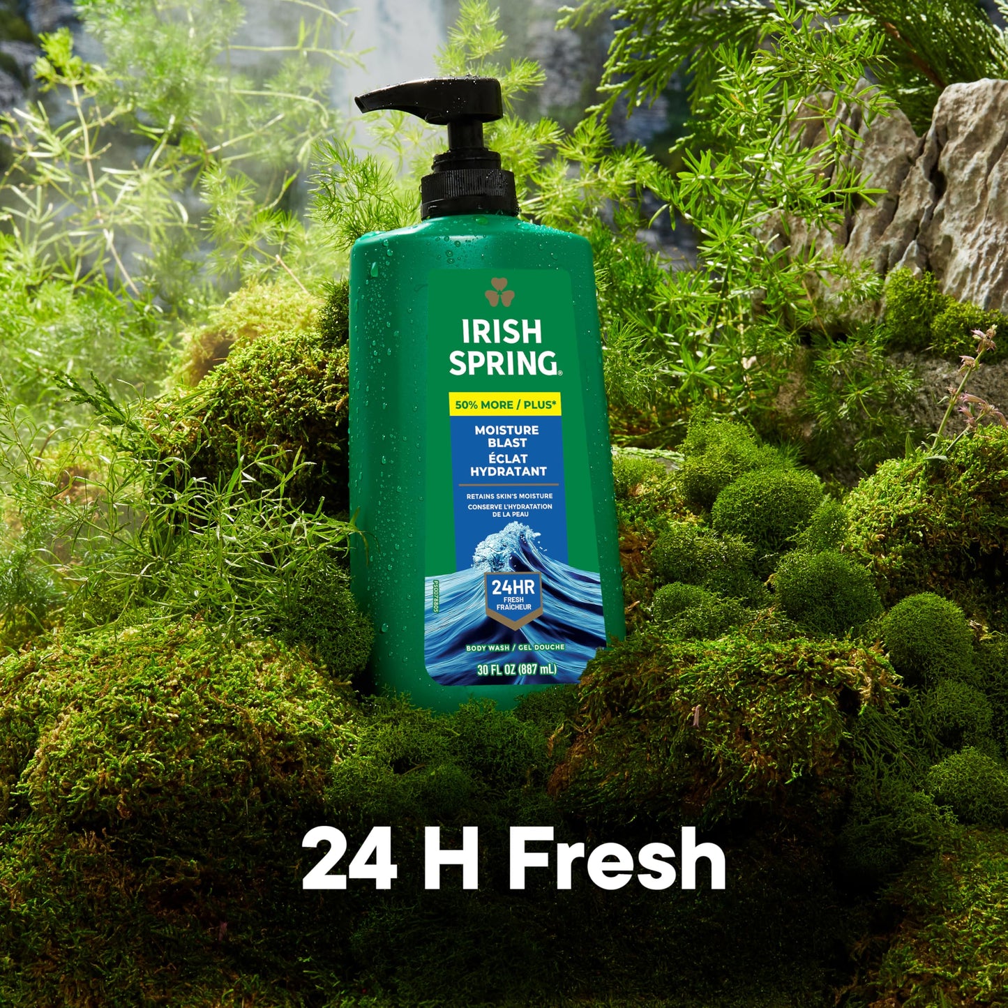 Irish Spring Mens Body Wash, Moisture Blast Body Wash for Men, Feel Fresh All Day, 30 Oz Pump Bottle