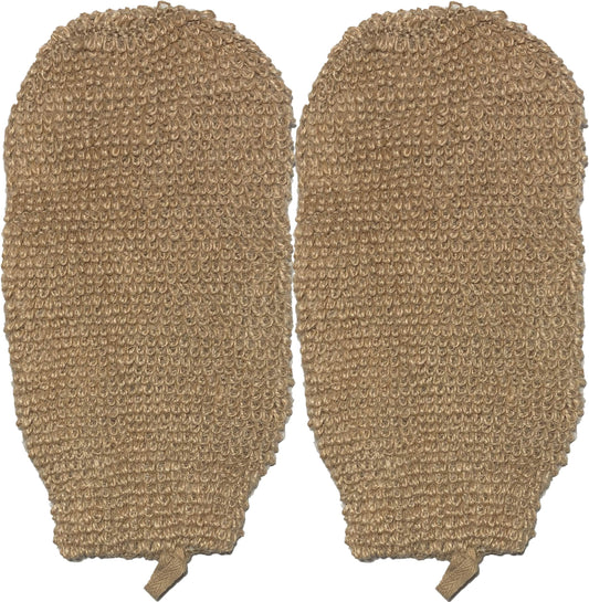 2 Pack 100% Natural Exfoliating Hemp Glove Mitt Mitten - Bath Sponge Scrubber Remove Dead Skin - Deep Clean & Invigorate Your Skin - Machine Wash Beauty & Personal Care Mr.Cui'shop