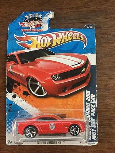 2011 HOT WHEELS NIGHTBURNERZ 3/10 RED CHEVY CAMARO 2010 INDY 500 PACE CAR 113/244