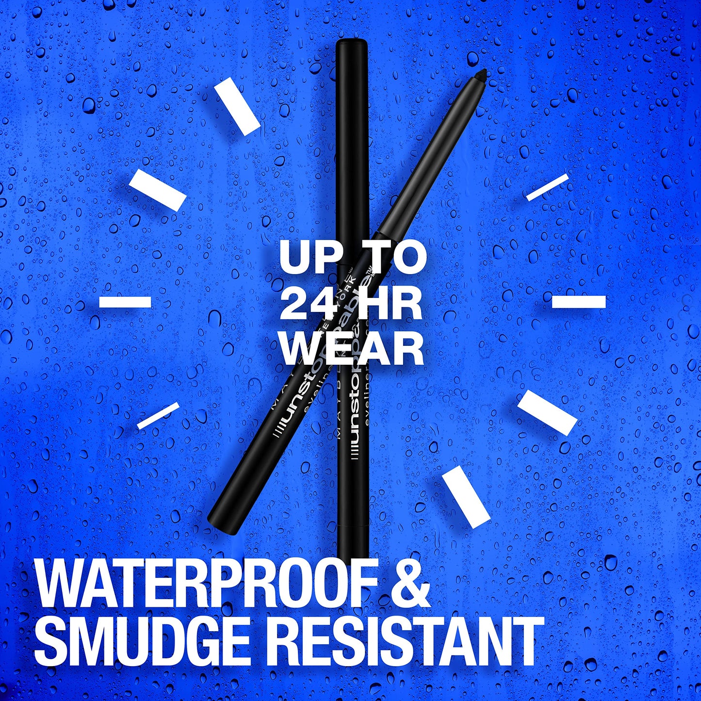 Maybelline Unstoppable Waterproof Mechanical Blue Eyeliner Pencil, Easy to Apply, Smooth Glide, Up to 24 Hour Wear, Sapphire, Pack of 2