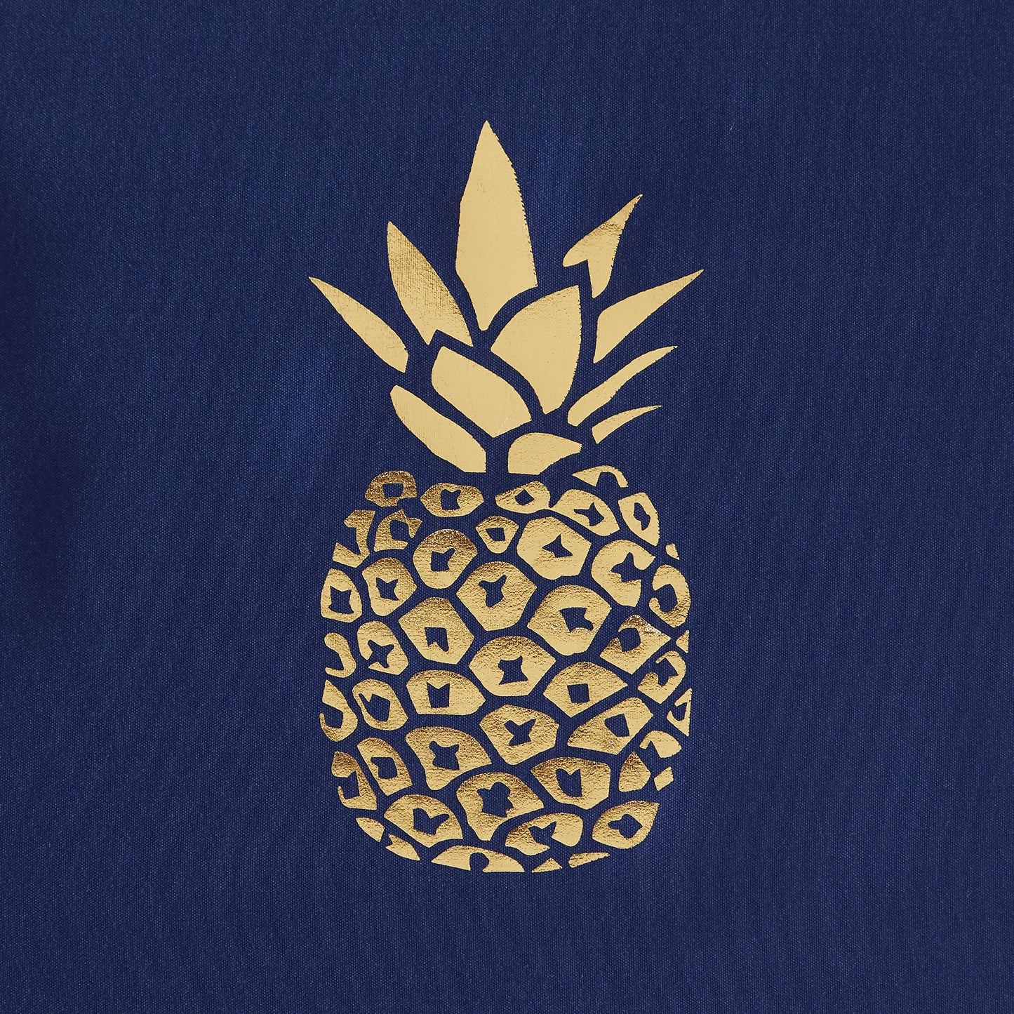 SKL Home by Saturday Knight Ltd. Gilded Pineapple Fabric Shower Curtain, Navy/Gold