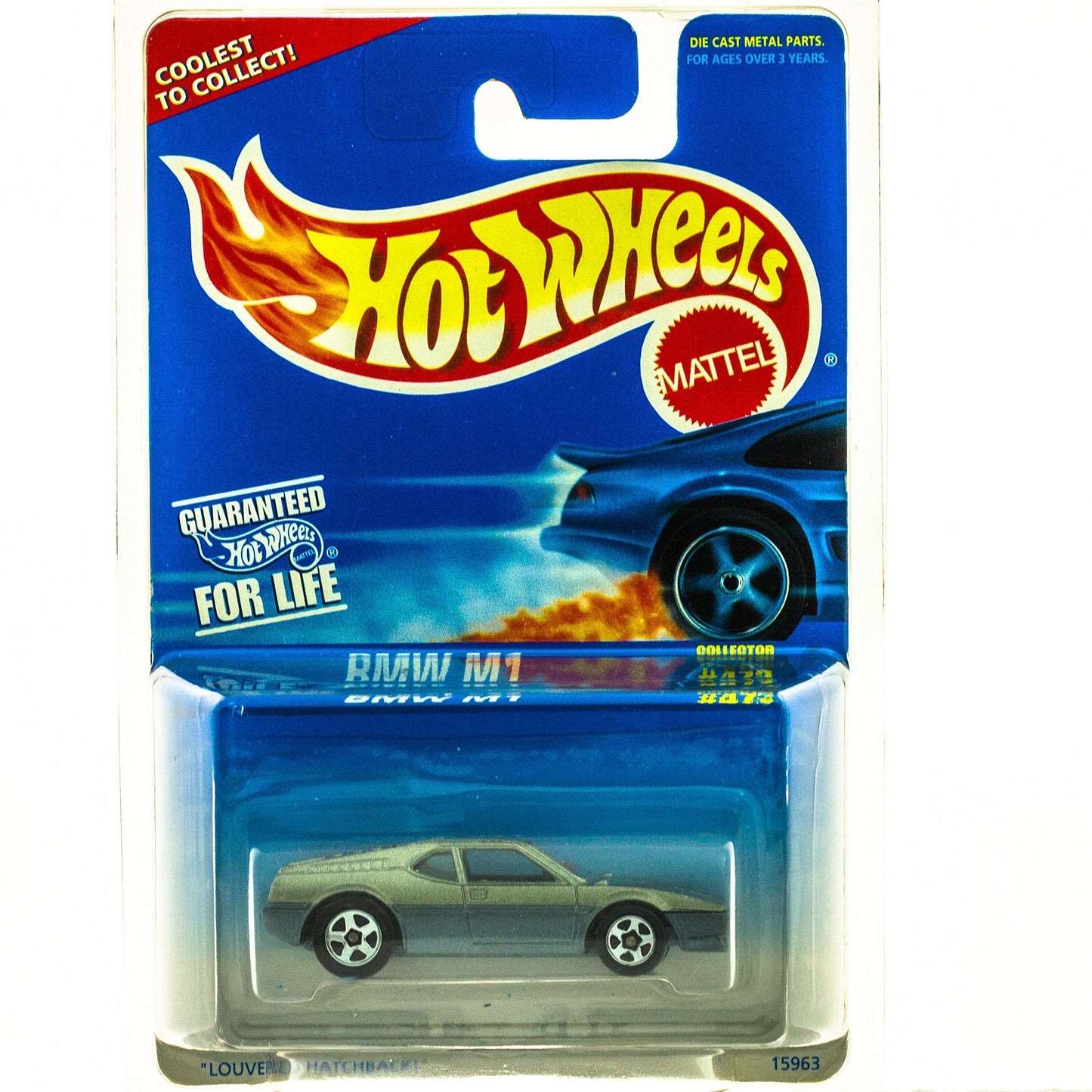 Hot Wheels 1996 BMW M1 Silver Louvered Hatchback Card 473