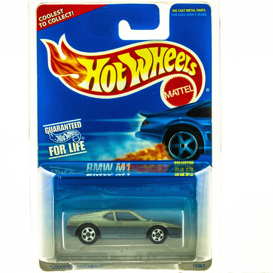 Hot Wheels 1996 BMW M1 Silver Louvered Hatchback Card 473